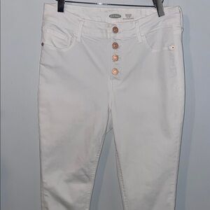 Old Navy High Rise White Jeans with Smooth Finish